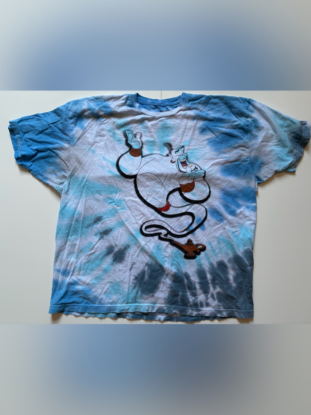 Disney Aladdin Blue Tie-Dye T-Shirt Genie - Size XXL